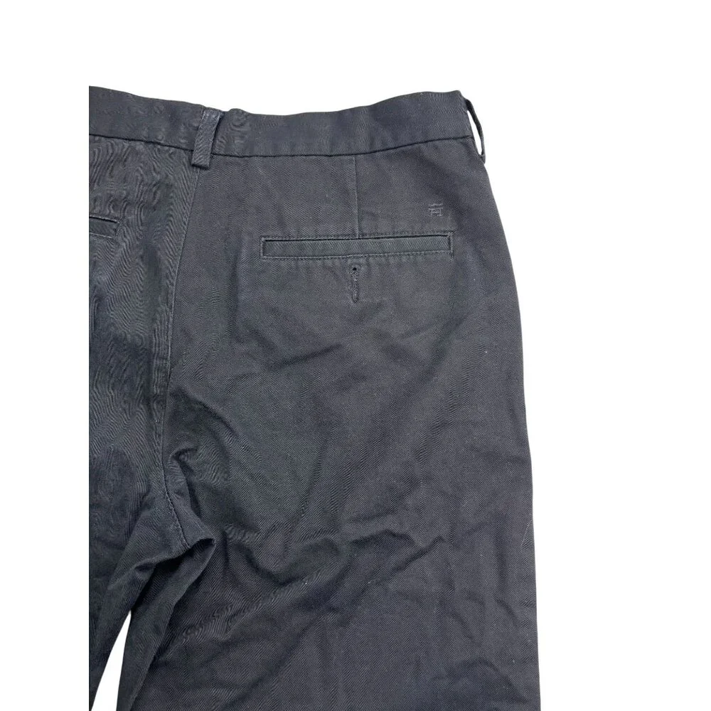 Haggar Mens Black Straight Fit Pants 31x30 100% Cotton Made In Bangladesh